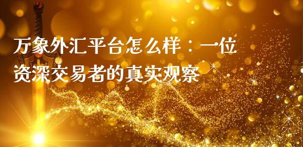 万象外汇平台怎么样：一位资深交易者的真实观察_https://m.15771688.com_美国道指_第1张