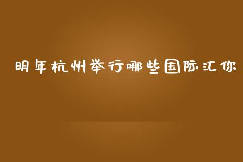 明年杭州举行哪些国际汇你_https://m.15771688.com_期货手续费_第1张