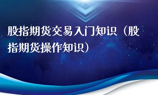 股指期货交易入门知识（股指期货操作知识）_https://m.15771688.com_期货手续费_第1张