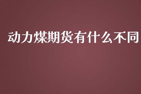 动力煤期货有什么不同_https://m.15771688.com_期货开户_第1张
