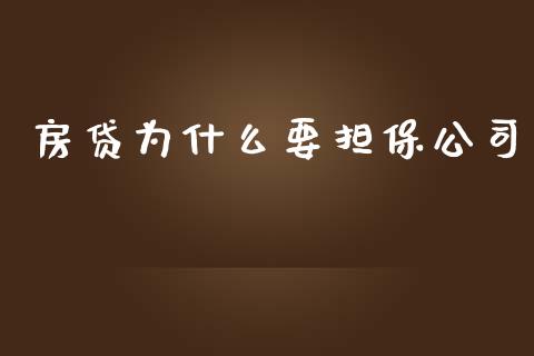 房贷为什么要担保公司_https://m.15771688.com_美国道指_第1张