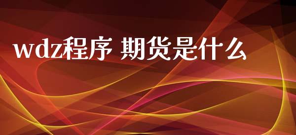 wdz程序 期货是什么_https://m.15771688.com_期货开户_第1张