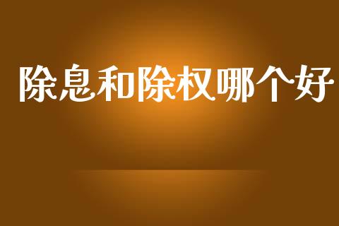 除息和除权哪个好_https://m.15771688.com_期货手续费_第1张