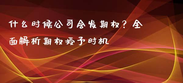什么时候公司会发期权？全面解析期权授予时机_https://m.15771688.com_期货手续费_第1张