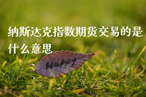 纳斯达克指数期货交易的是什么意思_https://m.15771688.com_期货手续费_第1张