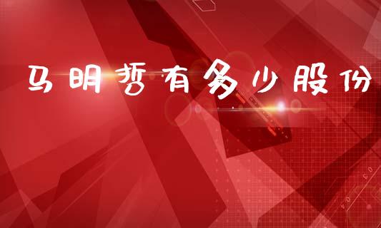 马明哲有多少股份_https://m.15771688.com_美国道指_第1张