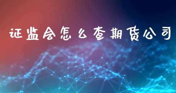 证监会怎么查期货公司_https://m.15771688.com_期货手续费_第1张