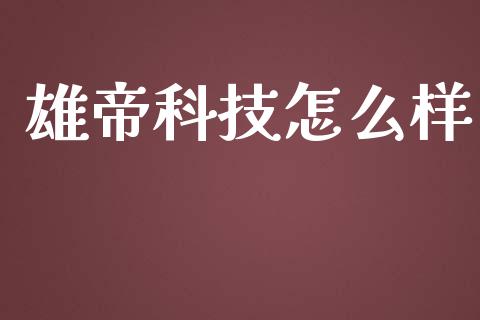 雄帝科技怎么样_https://m.15771688.com_美国道指_第1张