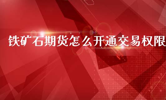 铁矿石期货怎么开通交易权限_https://m.15771688.com_期货开户_第1张