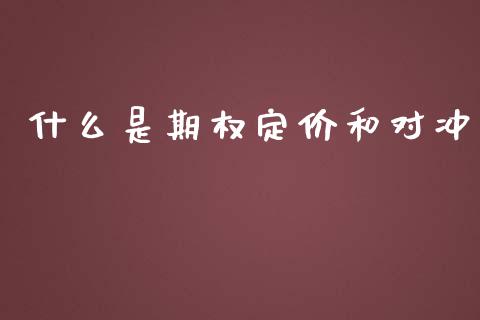 什么是期权定价和对冲_https://m.15771688.com_期货开户_第1张