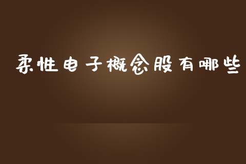 柔性电子概念股有哪些_https://m.15771688.com_期货手续费_第1张