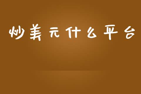 炒美元什么平台_https://m.15771688.com_期货手续费_第1张