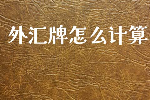 外汇牌怎么计算_https://m.15771688.com_期货手续费_第1张