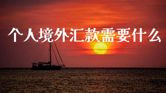 个人境外汇款需要什么_https://m.15771688.com_期货开户_第1张