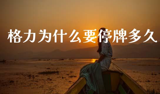 格力为什么要停牌多久_https://m.15771688.com_期货手续费_第1张