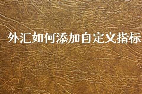 外汇如何添加自定义指标_https://m.15771688.com_美国道指_第1张