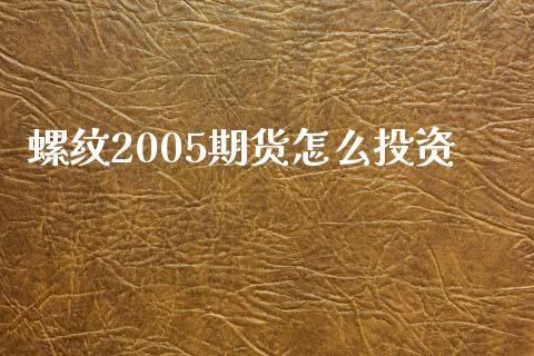 螺纹2005期货怎么投资_https://m.15771688.com_期货开户_第1张