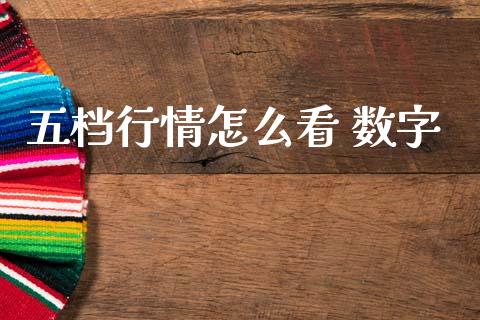 五档行情怎么看 数字_https://m.15771688.com_期货手续费_第1张