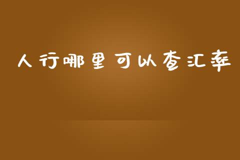 人行哪里可以查汇率_https://m.15771688.com_期货手续费_第1张