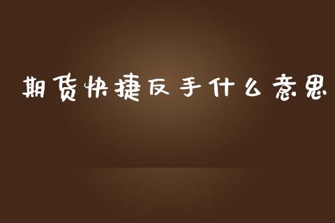 期货快捷反手什么意思_https://m.15771688.com_道指实时行情_第1张