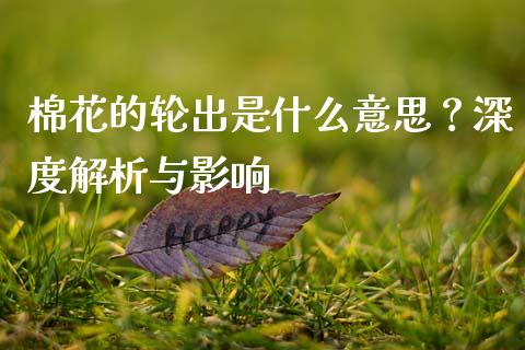 棉花的轮出是什么意思？深度解析与影响_https://m.15771688.com_美国道指_第1张