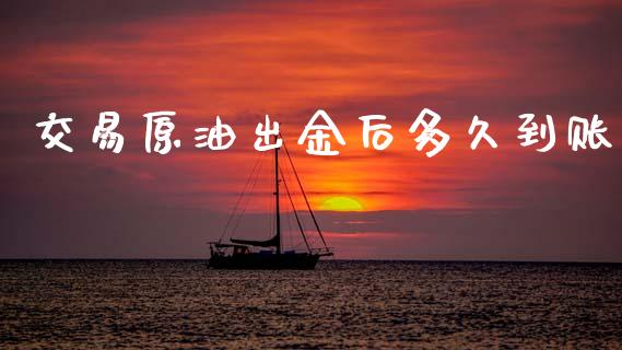 交易原油出金后多久到账_https://m.15771688.com_期货手续费_第1张