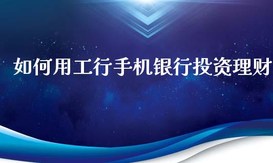 如何用工行手机银行投资理财_https://m.15771688.com_期货手续费_第1张