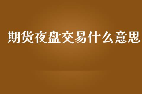 期货夜盘交易什么意思_https://m.15771688.com_期货手续费_第1张