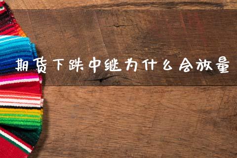 期货下跌中继为什么会放量_https://m.15771688.com_美国道指_第1张