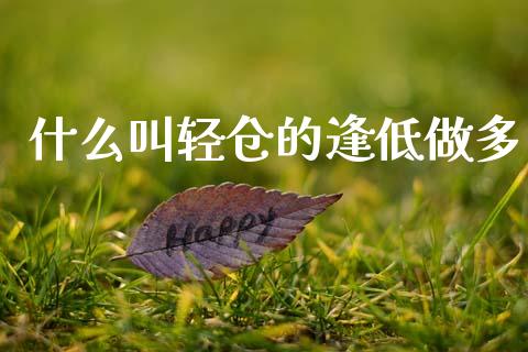 什么叫轻仓的逢低做多_https://m.15771688.com_道指实时行情_第1张