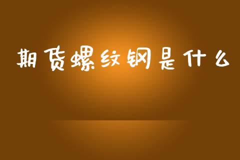 期货螺纹钢是什么_https://m.15771688.com_期货开户_第1张