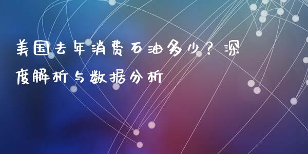 美国去年消费石油多少？深度解析与数据分析_https://m.15771688.com_期货开户_第1张