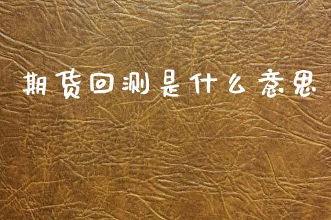 期货回测是什么意思_https://m.15771688.com_期货手续费_第1张