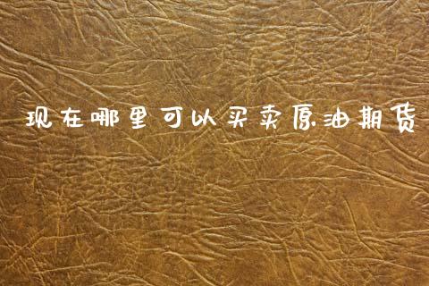现在哪里可以买卖原油期货_https://m.15771688.com_期货手续费_第1张