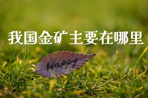 我国金矿主要在哪里_https://m.15771688.com_期货开户_第1张