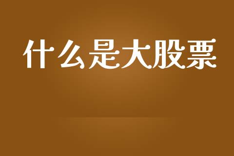 什么是大股票_https://m.15771688.com_期货手续费_第1张