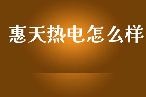 惠天热电怎么样_https://m.15771688.com_期货手续费_第1张