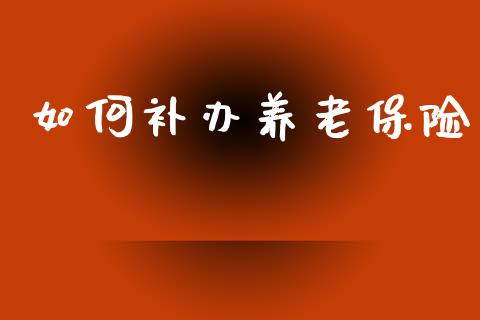 如何补办养老保险_https://m.15771688.com_道指实时行情_第1张