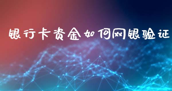 银行卡资金如何网银验证_https://m.15771688.com_期货开户_第1张