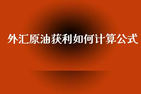 外汇原油获利如何计算公式_https://m.15771688.com_美国道指_第1张