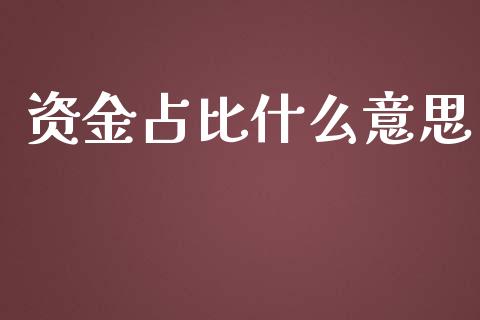 资金占比什么意思_https://m.15771688.com_期货手续费_第1张