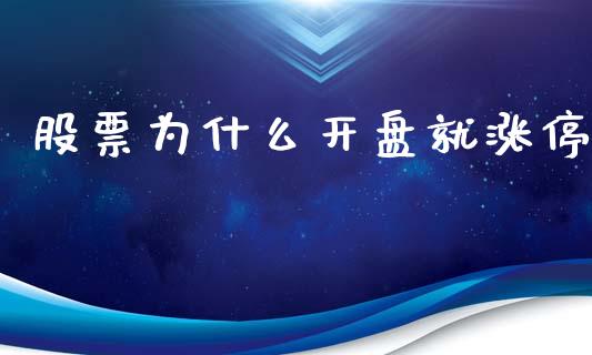 股票为什么开盘就涨停_https://m.15771688.com_美国道指_第1张