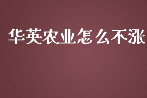 华英农业怎么不涨_https://m.15771688.com_期货手续费_第1张