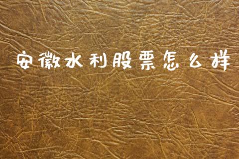 安徽水利股票怎么样_https://m.15771688.com_道指实时行情_第1张