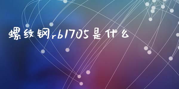 螺纹钢rb1705是什么_https://m.15771688.com_期货开户_第1张