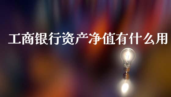 工商银行资产净值有什么用_https://m.15771688.com_美国道指_第1张