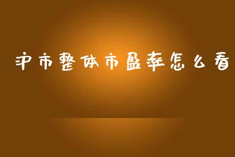 沪市整体市盈率怎么看_https://m.15771688.com_美国道指_第1张