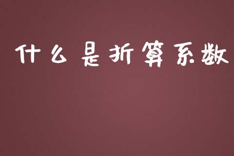 什么是折算系数_https://m.15771688.com_期货开户_第1张