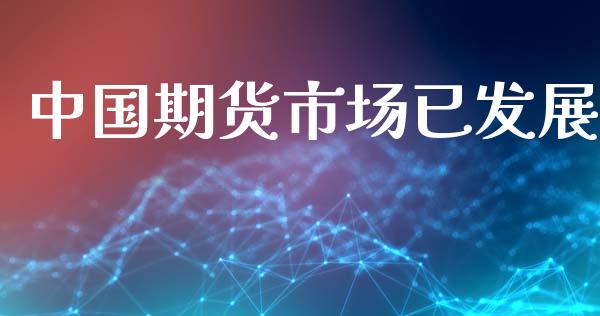 中国期货市场已发展_https://m.15771688.com_期货手续费_第1张