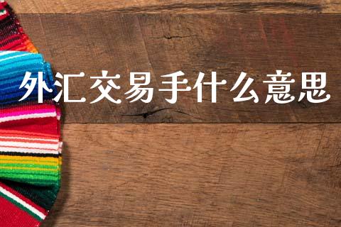 外汇交易手什么意思_https://m.15771688.com_美国道指_第1张